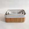 Procesamiento y Personalización de Cestas de Almacenamiento de Bambú Cestas de Almacenamiento de Escritorio para Artículos Varios Cestas para Cosméticos Snacks Entrada