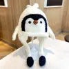 Bonito gorro de pingüino para niños, grueso y cálido para el invierno, gorro protector de orejas para niños y niñas, forro polar, a prueba de viento, gorro de poner que hace sonidos