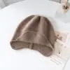 Chapéu infantil de cashmere, gorro de tricô que cobre as orelhas, novo estilo outono e inverno, grosso e quente para atividades ao ar livre, cor sólida, versátil