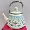 Restaurante de Xinjiang Esmalte Engrosado Olla de Esmalte Estilo Étnico Tetera para Té Hervir Agua Olla para Agua Fría Tetera Pequeña Capacidad 1L