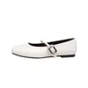 Sapatos femininos de bico redondo, corte baixo, com aumento de altura, novos sapatos de couro pequenos estilo retrô francês de primavera, sapatos Mary Jane baixos macios estilo fada