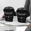 Copo de Café Descartável, Copo de Papel para Chá com Leite com Tampa, Copo de Embalagem para Bebida Quente e Fria para Levar, Comercial para Levar