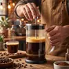 Prensa francesa de vidrio borosilicato de alta calidad con filtro de acero inoxidable, una cafetera para uso doméstico, adecuada tanto para café como para té