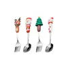 Cuchara Creativa de Dibujos Animados para Remover Café Juego de Cubiertos de Regalo Navidad Acero Inoxidable de Alto Valor Cuchara de Postre Venta al por Mayor