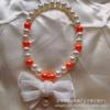 Cadena para mascotas con perlas de imitación, lazo de lana con cuentas de perlas, colgante de lazo de tela, bonito gato, de gran venta transfronteriza