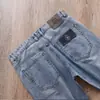 Jeans retos de alta qualidade masculino casual verão 2023 marca de luxo leve branco lavado retrô europeu calça fina