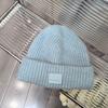 Gorro de lana grueso con cara sonriente cuadrada de circunferencia de cabeza grande para mujer, otoño e invierno, holgado y cálido, que hace que la cara parezca pequeña, gorro de punto grueso