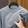 Nuevo suéter para hombre otoño e invierno 2026, cuello redondo, color liso, ajuste casual holgado, jersey, engrosado, tejido cálido