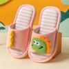 Pantuflas de lino de dinosaurio para niños, de mujer, primavera y otoño 2002, para las cuatro estaciones, casa, suela suave, dibujos animados, para padres e hijos, de algodón y lino, venta al por mayor