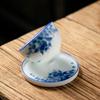 Posavasos de cerámica pintado a mano, creativo portavasos de porcelana blanca dulce, juego de té aislado, juego de té Kung Fu para el hogar, accesorios para la ceremonia del té