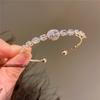 Pulsera de Zirconia con Baño de Oro Real Microincrustado de Diamantes Completos Dongdaemun Pulsera de Lujo de Gama Alta Pulsera Elegante