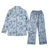 Pijama de algodón puro, nuevo estilo primavera/otoño 2026, conjunto de pijama holgado y cómodo de manga larga y pierna larga, adecuado para usar como ropa de estar en casa