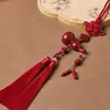 Colgante de Cinnabar para Coche que Atrae la Fortuna para Mujeres, Decoración Interior de Espejo Retrovisor, Arena Imperial para Viajes Seguros, Adorno Colgante para Coche para Hombres