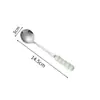 Colher de Aço Inoxidável com Cabo de Pérola Estilo Nórdico, Colher de Sobremesa Café, Colher Criativa para Bolo Estilo Ins, Colher Redonda para Sopa Doméstica