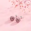 Brincos de tarraxa bola Shambhala com diamantes completos Tarraxa de osso da orelha bola de diamante Tarraxa de osso macio Haste de rosca Brincos de bola 6mm super fada fabricante de haste 0.8