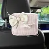 Caja de Pañuelos para Coche de Lujo Ligero, Portapañuelos Pequeño para Respaldo de Asiento de Coche Estilo Chanel, Caja de Pañuelos Multifuncional Creativa para Coche