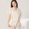 Pijamas Verano Mujer Seda de Hielo Ropa para el Hogar Pijamas al Por Mayor Primavera y Verano Algodón Seda Ropa para el Hogar Algodón Rayón Traje de Manga Corta