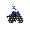 Guantes de Punto Infantiles Otoño Sur Estilo Coreano Lunares Bloque de Color Manoplas con Cuelga Cuello Unisex para Bebé Guantes de Dedos Completos Modernos