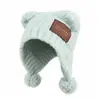 Gorro Pasamontañas con Pompones en las Orejas de Osito de Peluche Lindo para Mujer, Cálido Versátil para Otoño e Invierno, Protección para las Orejas