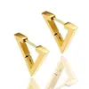 Pendientes Geométricos Irregulares Triangulares, en Forma de Corazón y en Forma de U de Acero Inoxidable 304, Elegantes y Sencillos, Accesorios para Orejas de Lujo Ligero, Pendientes de Clip