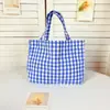 Bolso Nuevo de Cuadros, Bolso de Almacenamiento de Moda para Salidas de Mamá, Lindo Bolso de Lona para Niñas, Bolso de Mano de Gran Capacidad
