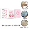 Póster de Arte de Pared Rosa con Lazo Más Vendido de Amazon, Elegante Cereza Estilo Ins Nórdico Lienzo Pintura Decorativa