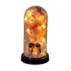 520 Día de San Valentín Flor Eterna Recargable Ramo de 7 Rosas con Flores Secas, Gypsophila, Figuras de Pareja Iluminadas y Adornos