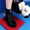 Botas de neve antiderrapantes para comércio exterior transfronteiriço, novo modelo 2025, inverno, forradas de pele, quentes, botas Martin, sapatos grossos para mulheres