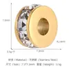 Acero Inoxidable Chapado en Oro de 18K Incrustado con Circonita Corazón de Amor Espiga de Trigo Trébol de Cuatro Hojas Colgante Pequeño DIY Exquisitos Accesorios de Joyería