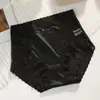 Ropa interior de seda de hielo sin costuras con lazo, talla grande, encaje de satén, control de abdomen de alta elasticidad, parte inferior cálida, tangas finas para mujer