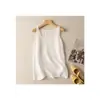 Novo top regata de algodão estilo chinês para o verão, modelagem solta, colete top de algodão e linho retrô artístico