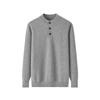 Suéter de cachemira de color puro para hombre con cuello medio alto, punto nido de abeja, top medio abierto, moda masculina, suéter holgado, suéter grueso
