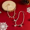 Collar de Campana de Colores Rojo y Verde de Dibujos Animados Navideños Transfronterizo Colgante de Copo de Nieve Festivo y Calceta Navideña NK26360