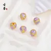 Pulsera con Cuentas Estilo Ojo Azul Cielo Quemado Yin Yang, Color Esmalte Método Antiguo, Gota de Aceite, Cuentas para Girar la Suerte, Espaciadores con Pedrería, Accesorios para Pulseras DIY