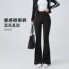 Estilo Novo Outono e Inverno Calças Boca de Sino Shark de Corte Flare Cintura Alta Emagrecedoras Calças Boca de Sino Levanta Bumbum Calças de Yoga Barbie Justas Elásticas Casuais