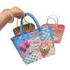 Cesta de Presente Tecida de Plástico Fofa Bolsa de Mão Cesta de Presente Estilo Fresco Bolsa de Praia Tote Bolsa Feminina
