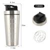 Taza Batidora Multifuncional de Acero Inoxidable, Vaso Graduado de Una Sola Capa para Batidos, Taza Batidora de Acero Inoxidable para Polvo de Proteína en Deportes al Aire Libre, Vaso de Acero Inoxidable para Enjuague Bucal