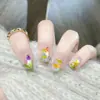 Unhas Usáveis Feitas à Mão Atacado Xiaohongshu Douyin Venda Quente Diamante Borboleta Coração High-End Nail Art Unhas Usáveis 24 Peças