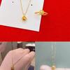 Anillo de cuentas de la suerte con forma de ojo de gato, de latón chapado en oro, con colgante de cuentas de la suerte con forma de ojo de gato, de oro arena de Vietnam, regalo de joyería para novia