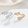 Anillos de moda atmosférica transfronterizos chapados en oro con circonita fabricantes al por mayor joyería de circonita de moda europea y americana en stock