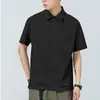 Camisa Polo de Exportación de Verano para Hombre Primavera y Verano Moderna Color Sólido Cuello de Solapa Pesado Camiseta Casual de Manga Corta