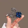 Pinza para el Cabello de Flor de Pedrería de Alta Gama, Trébol, Moda Elegante, Tamaño Mediano, para Cabello Semirecogido en la Parte Posterior de la Cabeza, Exquisita Pinza de Tiburón para el Cabello
