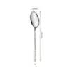 Acero Inoxidable Mesa Giratoria Cubiertos Cuchillo y Tenedor para Bistec Cuchara y Tenedor de Postre para el Hogar Patrón en Relieve Cubiertos Retro para Comida Occidental Juego de 5 Piezas