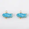 Estilo Lindo de Dibujos Animados Colgante Pez Pequeño de Cerámica Estilo Ins Colgante Hecho a Mano Joyería Collar Pulsera Pequeño Adorno Accesorios