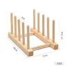 Estante escurridor de cocina de madera creativo para uso doméstico, estante de almacenamiento para tazones, platos y tazas, estante de exhibición para cocina