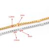 Tira de Cadena de Lentejuelas de Acero Inoxidable con Forma de O Cadena Conservadora de Color Oro 18K DIY Collar Hecho a Mano Pulsera Accesorios de Joyería