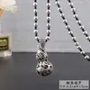 Explosiones en Vivo Estilo Étnico Corre en el Tiempo Cadena de Lana de Flor Collar Largo Plata de Xizang Candado de Larga Vida Colgante de la Riqueza del Cuarteto