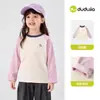 Camiseta Infantil Dudu Otoño Nuevo Estilo Ropa de Manga Larga para Niños Tops para Niñas Camiseta Básica Camiseta Moderna para Bebés y Niños