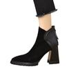 Botas Martin Pequenas Fundo Grosso 2024 Inverno Nova Moda Confortável Botas Femininas Salto Alto Salto Grosso Botas Biqueira Pontuda