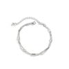 Joias transfronteiriças europeias e americanas da moda requintada tubo redondo empilhado metal enfeites de pé tornozeleira simples de praia strass de cristal imitação feminina